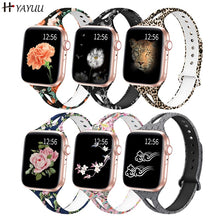 Load image into Gallery viewer, YAYUU Watch Band For Apple Watch 38mm 40mm 42mm 44mm Soft Fadeless Floral Silicone Slim Thin Strap for iWatch Series 5 4 3 2 1
