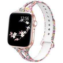 Load image into Gallery viewer, YAYUU Watch Band For Apple Watch 38mm 40mm 42mm 44mm Soft Fadeless Floral Silicone Slim Thin Strap for iWatch Series 5 4 3 2 1
