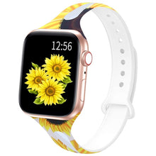 Load image into Gallery viewer, YAYUU Watch Band For Apple Watch 38mm 40mm 42mm 44mm Soft Fadeless Floral Silicone Slim Thin Strap for iWatch Series 5 4 3 2 1
