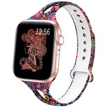 Load image into Gallery viewer, YAYUU Watch Band For Apple Watch 38mm 40mm 42mm 44mm Soft Fadeless Floral Silicone Slim Thin Strap for iWatch Series 5 4 3 2 1
