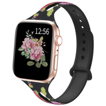 Load image into Gallery viewer, YAYUU Watch Band For Apple Watch 38mm 40mm 42mm 44mm Soft Fadeless Floral Silicone Slim Thin Strap for iWatch Series 5 4 3 2 1
