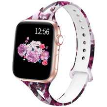 Load image into Gallery viewer, YAYUU Watch Band For Apple Watch 38mm 40mm 42mm 44mm Soft Fadeless Floral Silicone Slim Thin Strap for iWatch Series 5 4 3 2 1
