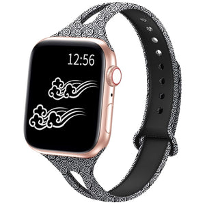 YAYUU Watch Band For Apple Watch 38mm 40mm 42mm 44mm Soft Fadeless Floral Silicone Slim Thin Strap for iWatch Series 5 4 3 2 1