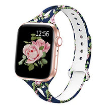 Load image into Gallery viewer, YAYUU Watch Band For Apple Watch 38mm 40mm 42mm 44mm Soft Fadeless Floral Silicone Slim Thin Strap for iWatch Series 5 4 3 2 1

