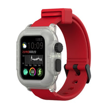 Load image into Gallery viewer, Silicone Band Case For Apple Watch Case Series 6 se 5 4 3 2 Waterproof Sports 44mm 42mm 40mm Strap Shockproof Frame  transparent
