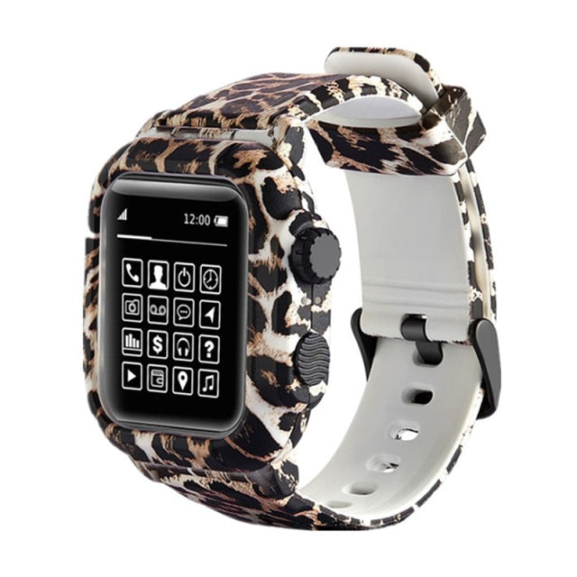 Silicone Band Case For Apple Watch Case Series 6 se 5 4 3 2 Waterproof Sports 44mm 42mm 40mm Strap Shockproof Frame  transparent