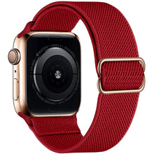 Load image into Gallery viewer, Scrunchie Strap for Apple watch band 44mm 40mm 38mm 42mm Adjustable Elastic Nylon solo Loop bracelet iWatch series 3 4 5 6 se
