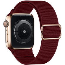 Load image into Gallery viewer, Scrunchie Strap for Apple watch band 44mm 40mm 38mm 42mm Adjustable Elastic Nylon solo Loop bracelet iWatch series 3 4 5 6 se
