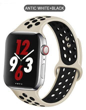 Load image into Gallery viewer, Soft Silicone Sport Band for Apple Watch Series 6 5 4 3 2 SE 38MM 42MM Rubber Watchband Strap for iWatch 6/5 40MM 44MM Bracelet
