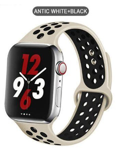 Soft Silicone Sport Band for Apple Watch Series 6 5 4 3 2 SE 38MM 42MM Rubber Watchband Strap for iWatch 6/5 40MM 44MM Bracelet