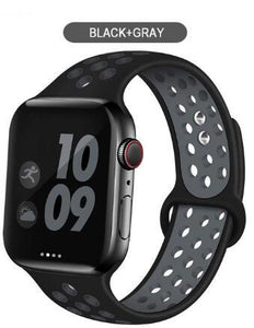 Soft Silicone Sport Band for Apple Watch Series 6 5 4 3 2 SE 38MM 42MM Rubber Watchband Strap for iWatch 6/5 40MM 44MM Bracelet