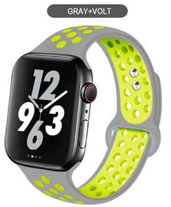 Soft Silicone Sport Band for Apple Watch Series 6 5 4 3 2 SE 38MM 42MM Rubber Watchband Strap for iWatch 6/5 40MM 44MM Bracelet