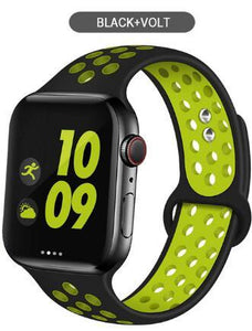 Soft Silicone Sport Band for Apple Watch Series 6 5 4 3 2 SE 38MM 42MM Rubber Watchband Strap for iWatch 6/5 40MM 44MM Bracelet