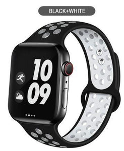 Soft Silicone Sport Band for Apple Watch Series 6 5 4 3 2 SE 38MM 42MM Rubber Watchband Strap for iWatch 6/5 40MM 44MM Bracelet