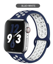 Load image into Gallery viewer, Soft Silicone Sport Band for Apple Watch Series 6 5 4 3 2 SE 38MM 42MM Rubber Watchband Strap for iWatch 6/5 40MM 44MM Bracelet
