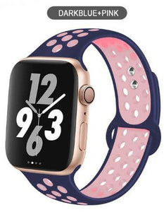 Soft Silicone Sport Band for Apple Watch Series 6 5 4 3 2 SE 38MM 42MM Rubber Watchband Strap for iWatch 6/5 40MM 44MM Bracelet