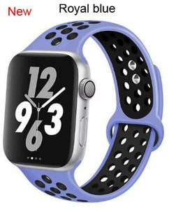 Soft Silicone Sport Band for Apple Watch Series 6 5 4 3 2 SE 38MM 42MM Rubber Watchband Strap for iWatch 6/5 40MM 44MM Bracelet