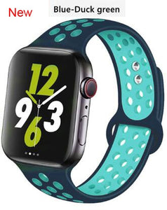 Soft Silicone Sport Band for Apple Watch Series 6 5 4 3 2 SE 38MM 42MM Rubber Watchband Strap for iWatch 6/5 40MM 44MM Bracelet