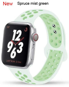 Soft Silicone Sport Band for Apple Watch Series 6 5 4 3 2 SE 38MM 42MM Rubber Watchband Strap for iWatch 6/5 40MM 44MM Bracelet