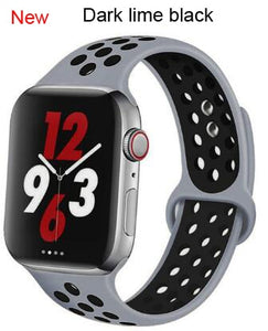 Soft Silicone Sport Band for Apple Watch Series 6 5 4 3 2 SE 38MM 42MM Rubber Watchband Strap for iWatch 6/5 40MM 44MM Bracelet