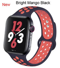 Load image into Gallery viewer, Soft Silicone Sport Band for Apple Watch Series 6 5 4 3 2 SE 38MM 42MM Rubber Watchband Strap for iWatch 6/5 40MM 44MM Bracelet
