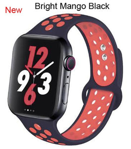 Soft Silicone Sport Band for Apple Watch Series 6 5 4 3 2 SE 38MM 42MM Rubber Watchband Strap for iWatch 6/5 40MM 44MM Bracelet