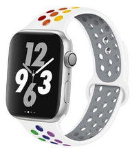 Load image into Gallery viewer, Soft Silicone Sport Band for Apple Watch Series 6 5 4 3 2 SE 38MM 42MM Rubber Watchband Strap for iWatch 6/5 40MM 44MM Bracelet
