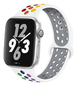 Soft Silicone Sport Band for Apple Watch Series 6 5 4 3 2 SE 38MM 42MM Rubber Watchband Strap for iWatch 6/5 40MM 44MM Bracelet