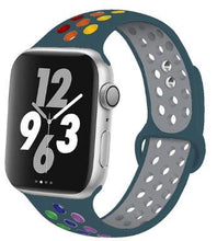 Load image into Gallery viewer, Soft Silicone Sport Band for Apple Watch Series 6 5 4 3 2 SE 38MM 42MM Rubber Watchband Strap for iWatch 6/5 40MM 44MM Bracelet
