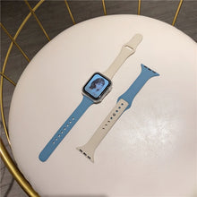 Load image into Gallery viewer, Slim silicone strap +Case For Apple Watch band 44mm 40mm 42mm 38mm Protector Cover belt correa bracelet Iwatch Series 6 5 4 3 SE
