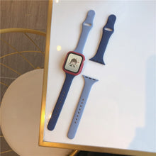 Load image into Gallery viewer, Slim silicone strap +Case For Apple Watch band 44mm 40mm 42mm 38mm Protector Cover belt correa bracelet Iwatch Series 6 5 4 3 SE
