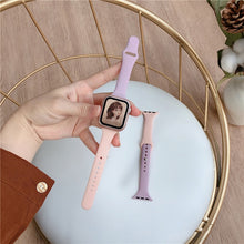 Load image into Gallery viewer, Slim silicone strap +Case For Apple Watch band 44mm 40mm 42mm 38mm Protector Cover belt correa bracelet Iwatch Series 6 5 4 3 SE
