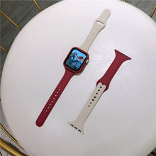 Load image into Gallery viewer, Slim silicone strap +Case For Apple Watch band 44mm 40mm 42mm 38mm Protector Cover belt correa bracelet Iwatch Series 6 5 4 3 SE
