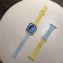 Load image into Gallery viewer, Slim silicone strap +Case For Apple Watch band 44mm 40mm 42mm 38mm Protector Cover belt correa bracelet Iwatch Series 6 5 4 3 SE
