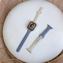 Load image into Gallery viewer, Slim silicone strap +Case For Apple Watch band 44mm 40mm 42mm 38mm Protector Cover belt correa bracelet Iwatch Series 6 5 4 3 SE
