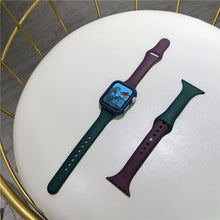 Load image into Gallery viewer, Slim silicone strap +Case For Apple Watch band 44mm 40mm 42mm 38mm Protector Cover belt correa bracelet Iwatch Series 6 5 4 3 SE
