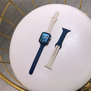 Slim silicone strap +Case For Apple Watch band 44mm 40mm 42mm 38mm Protector Cover belt correa bracelet Iwatch Series 6 5 4 3 SE