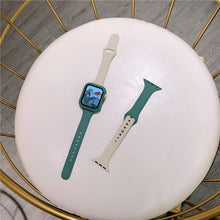 Load image into Gallery viewer, Slim silicone strap +Case For Apple Watch band 44mm 40mm 42mm 38mm Protector Cover belt correa bracelet Iwatch Series 6 5 4 3 SE

