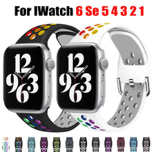 Load image into Gallery viewer, Strap for Apple Watch Band Se 40mm 44mm/42mm/38mm Accessories Silicone Belt Sport Bracelet on iWatch Series 6 5 4 3 21 Watchband
