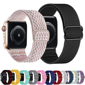 Scrunchie Strap for Apple watch band 44mm 40mm 38mm 42mm Adjustable Elastic Nylon solo Loop bracelet iWatch series 3 4 5 6 se