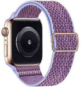 Scrunchie Strap for Apple watch band 44mm 40mm 38mm 42mm Adjustable Elastic Nylon solo Loop bracelet iWatch series 3 4 5 6 se