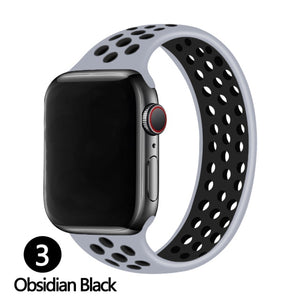 Silicone Solo Loop Strap for Apple Watch Band 44mm 40mm 38mm 42mm Breathable Sports Elastic Bracelet iWatch 6 SE 5 4 3 2 - TOSK2020