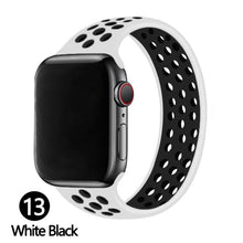Load image into Gallery viewer, Silicone Solo Loop Strap for Apple Watch Band 44mm 40mm 38mm 42mm Breathable Sports Elastic Bracelet iWatch 6 SE 5 4 3 2
