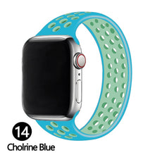 Load image into Gallery viewer, Silicone Solo Loop Strap for Apple Watch Band 44mm 40mm 38mm 42mm Breathable Sports Elastic Bracelet iWatch 6 SE 5 4 3 2
