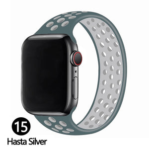 Silicone Solo Loop Strap for Apple Watch Band 44mm 40mm 38mm 42mm Breathable Sports Elastic Bracelet iWatch 6 SE 5 4 3 2