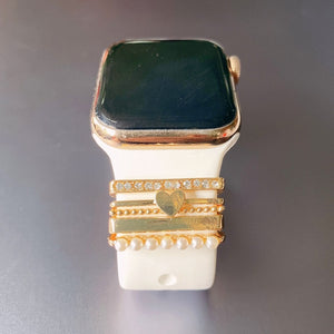 Metal Charms Decorative Ring for Apple Watch Band Diamond Ornament Smart Watch Silicone Strap Accessories for iwatch Bracelet