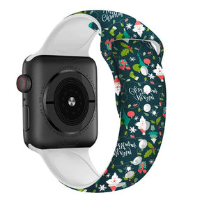 Christmas strap For Apple Watch band 44mm 40mm 38mm 42mm Cartoon Printed watchband Bracelet IWatch 5 4 3 2 1 6 SE