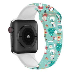 Christmas strap For Apple Watch band 44mm 40mm 38mm 42mm Cartoon Printed watchband Bracelet IWatch 5 4 3 2 1 6 SE