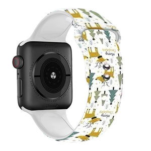 Christmas strap For Apple Watch band 44mm 40mm 38mm 42mm Cartoon Printed watchband Bracelet IWatch 5 4 3 2 1 6 SE
