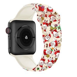 Christmas strap For Apple Watch band 44mm 40mm 38mm 42mm Cartoon Printed watchband Bracelet IWatch 5 4 3 2 1 6 SE